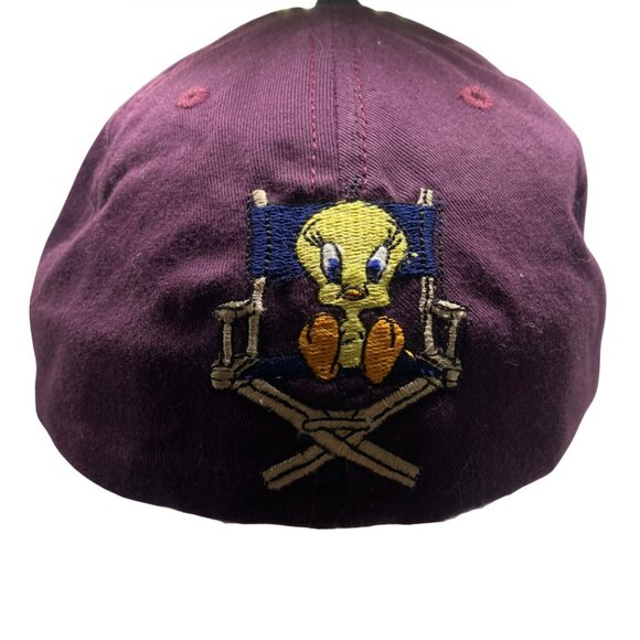 VTG 1991 Tweety Bird Director’s Chair Ball Cap Hat Warner Bros x Acme Large - Picture 3 of 8